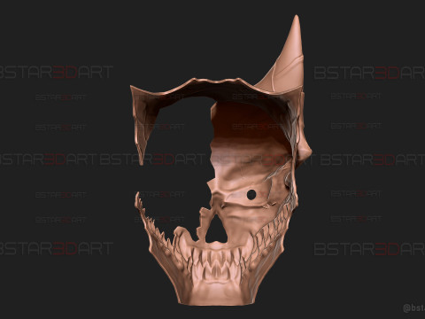 Kaiju No 8 Damaged Mask - Kaiju No 8 Anime Cosplay Model Cetak 3D