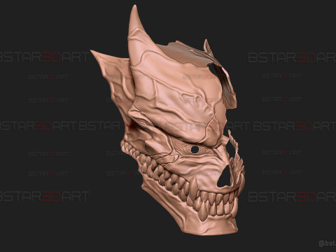Kaiju No 8 Damaged Mask - Kaiju No 8 Anime Cosplay Model Cetak 3D