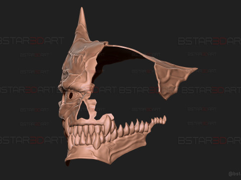 Kaiju No 8 Damaged Mask - Kaiju No 8 Anime Cosplay Model Cetak 3D