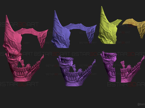 Kaiju No 8 Damaged Mask - Kaiju No 8 Anime Cosplay Model Cetak 3D