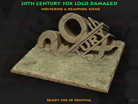 20th Century Fox Logo Damaged Base - Deadpool n Wolverine scene 3Dプリントモデル