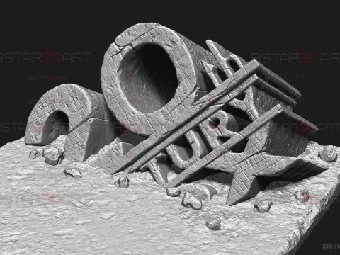 20th Century Fox Logo Damaged Base - Deadpool n Wolverine scene 3D Принт Модель