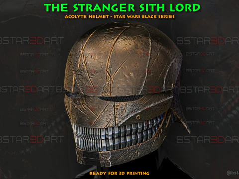 Casco di alta qualit&agrave; The Stranger Sith Lord - Casco Acolyte - Cosplay della serie nera di Star Wars Modello di stampa 3D