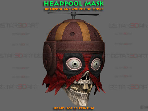 Headpool Mask - Deadpool and Wolverine movie - Marvel comic 3D प्रिंट मॉडल