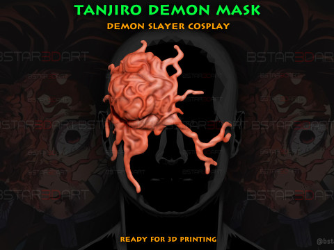 Tanjiro Demon Mask - Demon Slayer Cosplay 3D Print Model