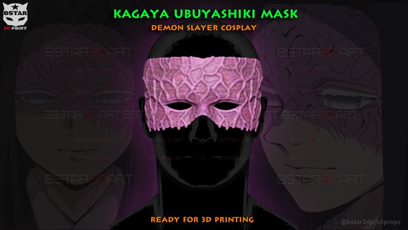 Kagaya Ubuyashiki Mask - Demon Slayer Cosplay 3D Принт Модель .c4d .max .obj .3ds .fbx .stl .blend 