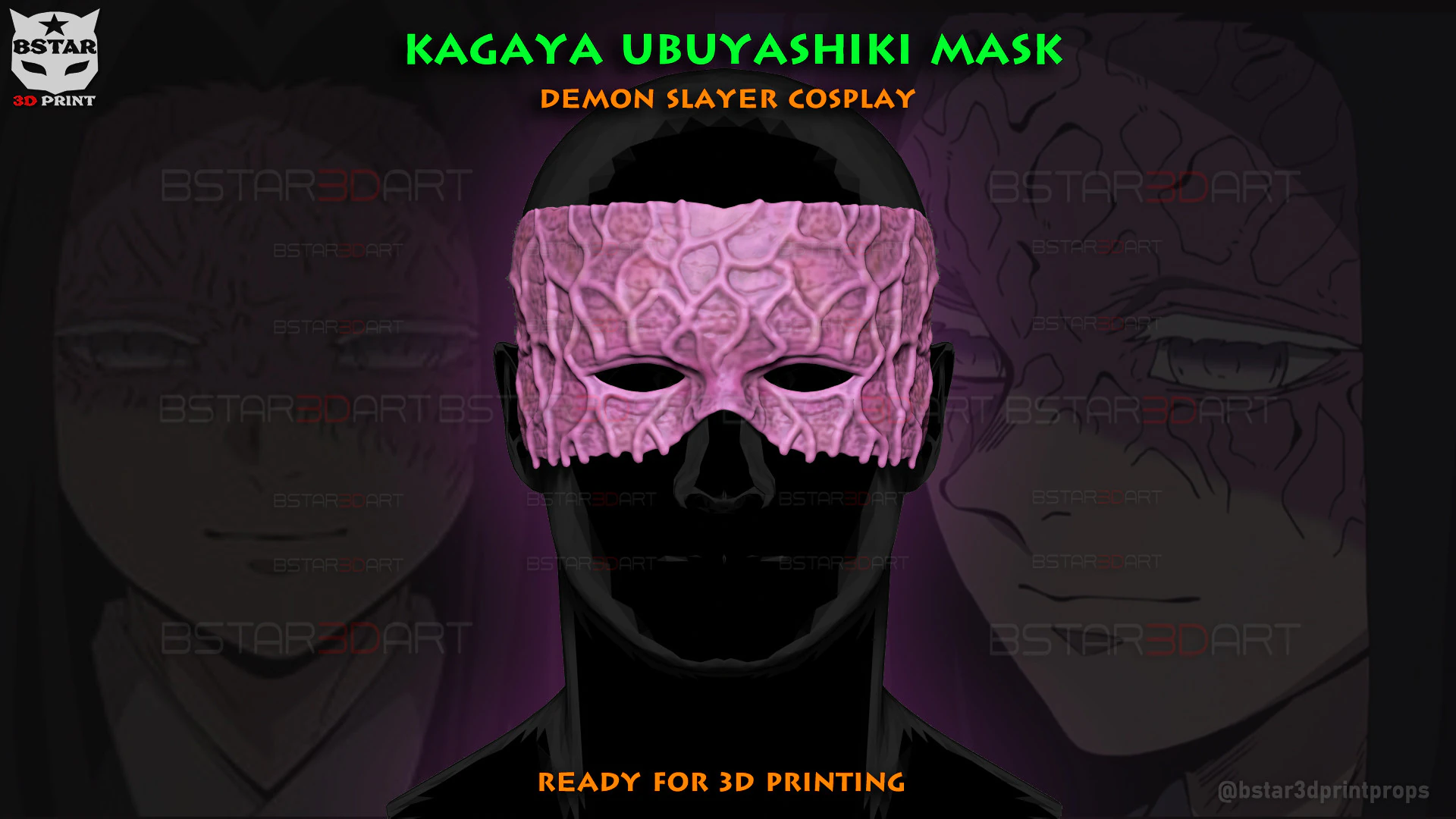 Kagaya Ubuyashiki Mask - Demon Slayer Cosplay 3D Print Model .c4d .max .obj .3ds .fbx .stl .blend 