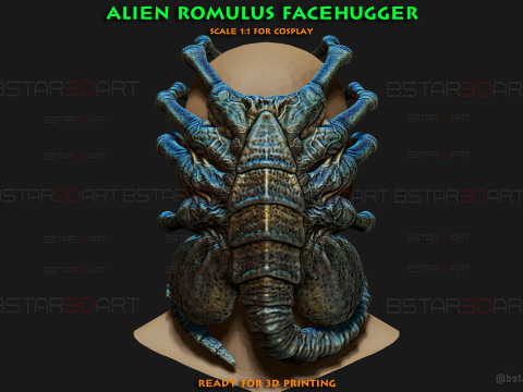 Alien Romulus Facehugger High Quality Mask 3Dプリントモデル