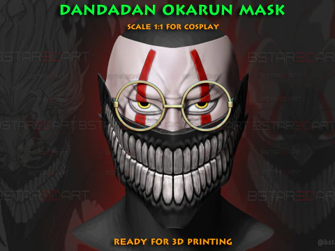 Dandadan Okarun Hochwertige Maske &ndash; Anime Cosplay 3D Druckmodell