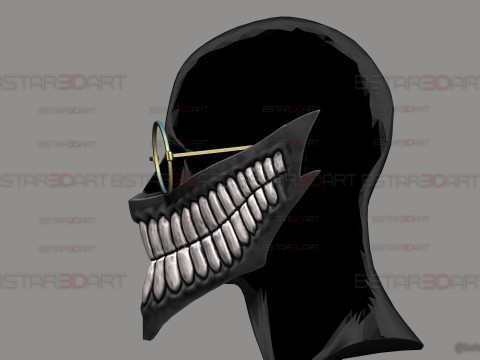 Dandadan Okarun Half Mask With Glasses - Anime Cosplay 3Dプリントモデル