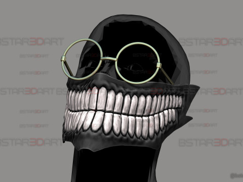 Dandadan Okarun Half Mask With Glasses - Anime Cosplay 3Dプリントモデル