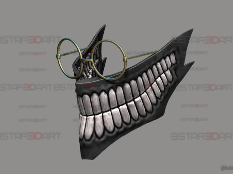 Dandadan Okarun Half Mask With Glasses - Anime Cosplay 3Dプリントモデル