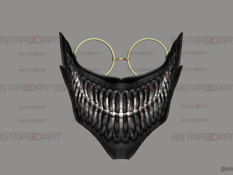 Dandadan Okarun Half Mask With Glasses - Anime Cosplay 3Dプリントモデル