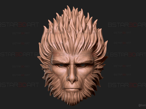 Black Myth Wukong Face Mask For Cosplay 3D Принт Модель