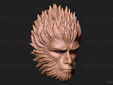 Black Myth Wukong Face Mask For Cosplay 3D Принт Модель