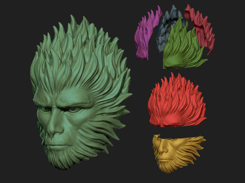 Black Myth Wukong Face Mask For Cosplay 3D Принт Модель