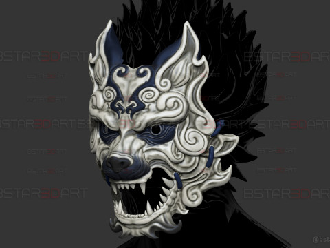Grey Wolf Mask - Black Myth - Wukong Accessories 3Dプリントモデル