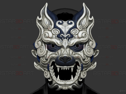 Grey Wolf Mask - Black Myth - Wukong Accessories 3Dプリントモデル