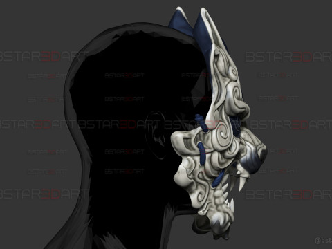 Grey Wolf Mask - Black Myth - Wukong Accessories 3Dプリントモデル