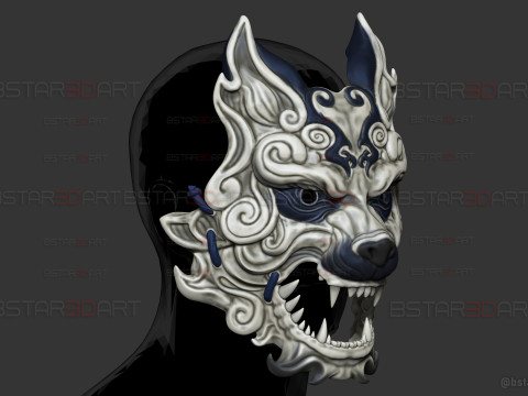 Grey Wolf Mask - Black Myth - Wukong Accessories 3Dプリントモデル