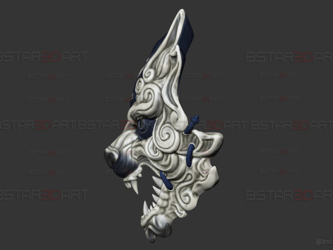 Grey Wolf Mask - Black Myth - Wukong Accessories 3Dプリントモデル