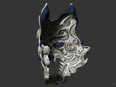 Grey Wolf Mask - Black Myth - Wukong Accessories 3Dプリントモデル
