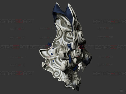 Grey Wolf Mask - Black Myth - Wukong Accessories 3Dプリントモデル