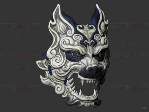 Grey Wolf Mask - Black Myth - Wukong Accessories 3Dプリントモデル