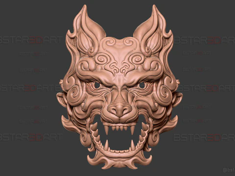 Grey Wolf Mask - Black Myth - Wukong Accessories 3D Print Model