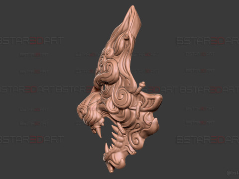 Grey Wolf Mask - Black Myth - Wukong Accessories 3Dプリントモデル
