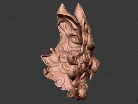 Grey Wolf Mask - Black Myth - Wukong Accessories 3Dプリントモデル
