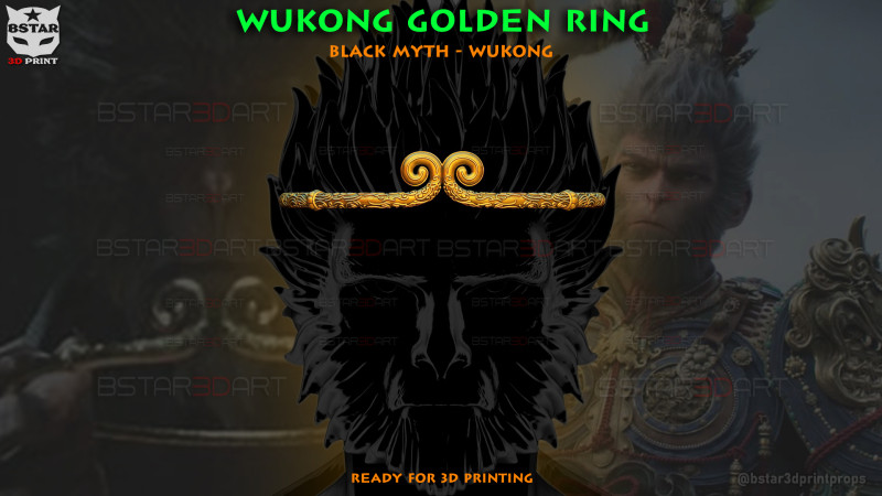 Black Myth Wukong Golden Ring High Quality Details Modelo de impresión 3D .c4d .max .obj .3ds .fbx .stl .blend 
