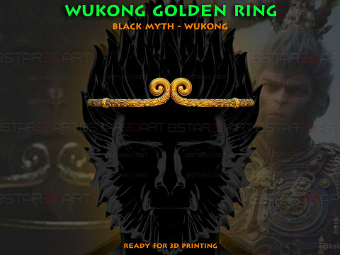 Black Myth Wukong Golden Ring High Quality Details 3Dプリントモデル