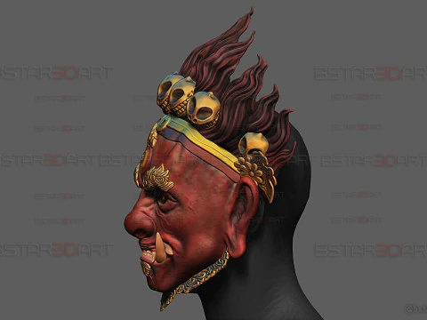 Folk Opera Mask - Black Myth - Wukong Armor Accessories 3D Print Model