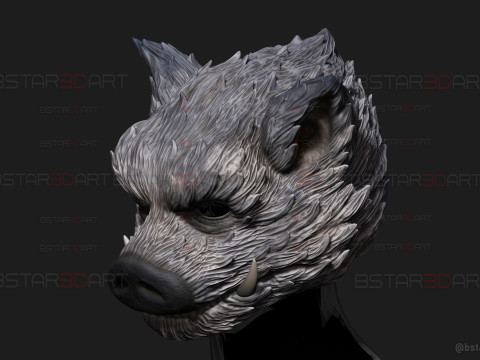 Zhu Bajie Face Head Decor Wearable - Black Myth Wukong 3D Print Model