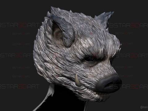 Zhu Bajie Face Head Decor Wearable - Black Myth Wukong 3D Print Model