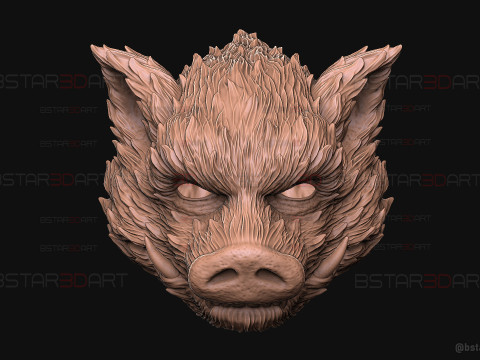 Zhu Bajie Face Head Decor Wearable - Black Myth Wukong 3D Print Model