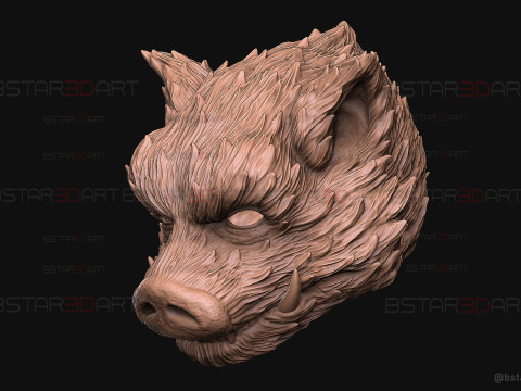 Zhu Bajie Face Head Decor Wearable - Black Myth Wukong 3D Print Model