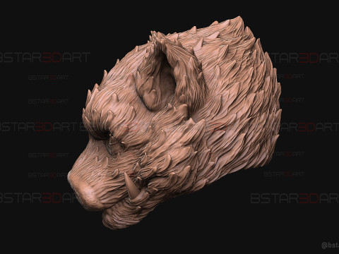 Zhu Bajie Face Head Decor Wearable - Black Myth Wukong 3D Print Model