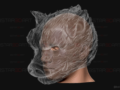 Zhu Bajie Face Head Decor Wearable - Black Myth Wukong 3D Print Model