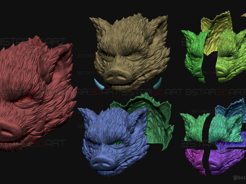 Zhu Bajie Face Head Decor Wearable - Black Myth Wukong 3D Print Model