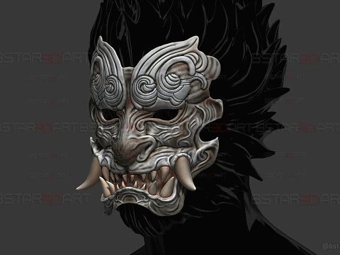 M&aacute;scara facial de besta Gale Guard - Black Myth Wukong Cosplay Modelo de Impressão 3D
