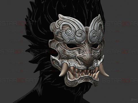 M&aacute;scara facial de besta Gale Guard - Black Myth Wukong Cosplay Modelo de Impressão 3D