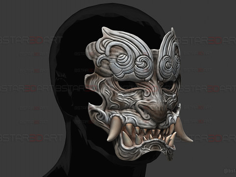 Gale Guard Beast Face Mask - Black Myth Wukong Cosplay 3Dプリントモデル