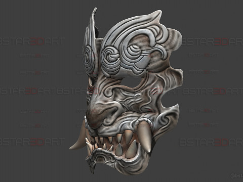 Gale Guard Beast Face Mask - Black Myth Wukong Cosplay 3Dプリントモデル
