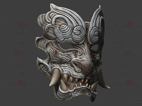 Gale Guard Beast Face Mask - Black Myth Wukong Cosplay 3Dプリントモデル