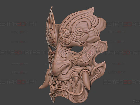 M&aacute;scara facial de besta Gale Guard - Black Myth Wukong Cosplay Modelo de Impressão 3D