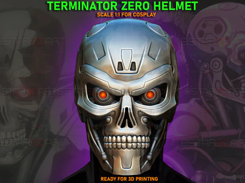 ターミネーター ゼロ スカル マスク - アニメ Netflix シリーズ - ハロウィン コスプレ 3Dプリントモデル