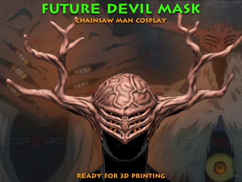 M&aacute;scara do Diabo do Futuro - Cosplay do Motosserra Modelo de Impressão 3D