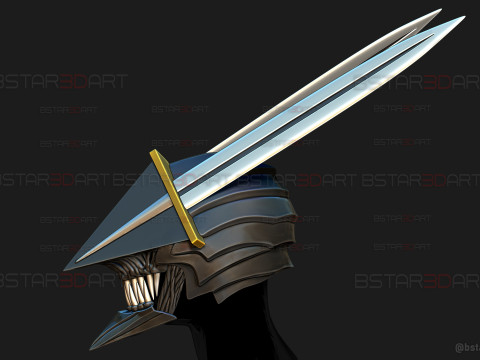 Long Sword Devil Helmet - Chainsaw Man Cosplay Modello di stampa 3D